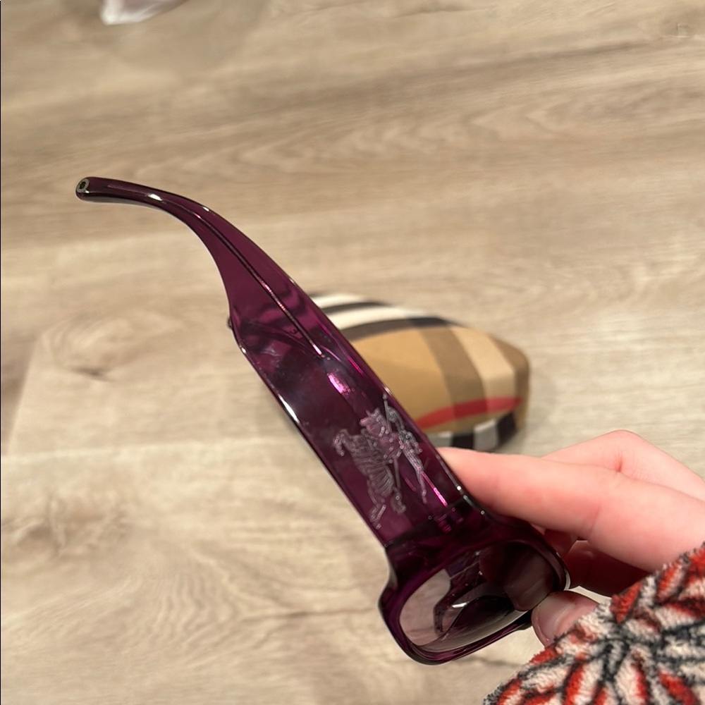 Burberry Purple Sunglasses With Case - Picture 4 of 8